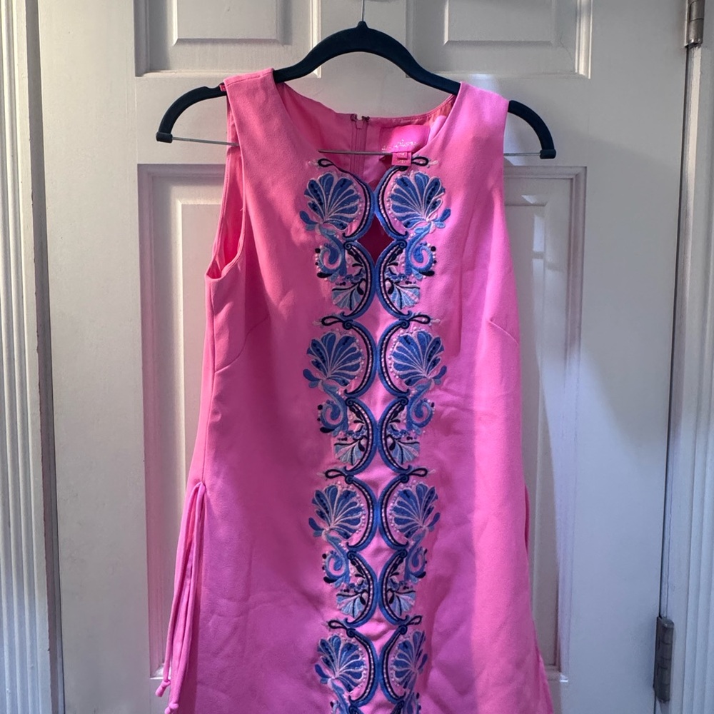 Lilly Pulitzer Pink and Blue Sleeveless Sheath Dress